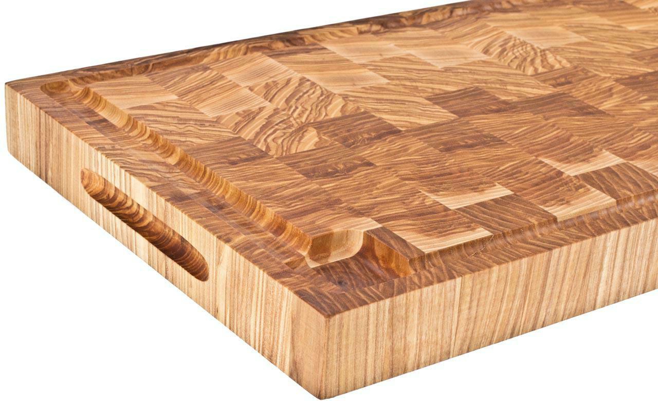 Holz Hackblock, Hackbrett aus Stirnholz 54 x 30 x 5 cm Eiche